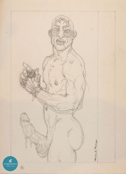 Michael Kirwan (1953-2018) 
Le tatoué
Crayon...