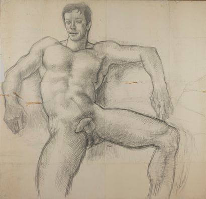 Edouard Georges MAC-AVOY (1905-1991)
Nu masculin
Fusain...