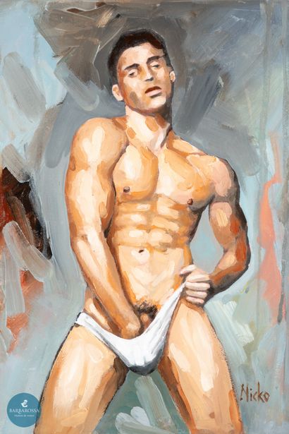 NICKO (1965) 
Naked guys, The King, 2024
Oil...