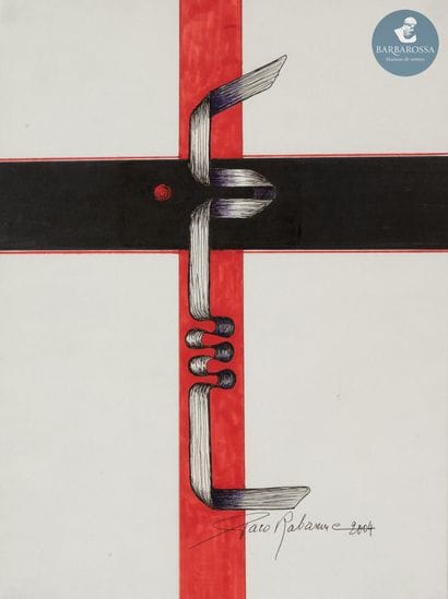 Paco RABANNE (1934-2023) Profil rouge, 2004
Encre...
