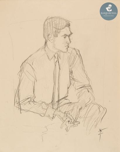 René GRUAU (1909-2004)
En pleine réflexion
Crayon...