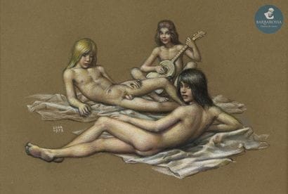 Gaston GOOR (1902-1977)
Les musiciens, 1973
Pastel...
