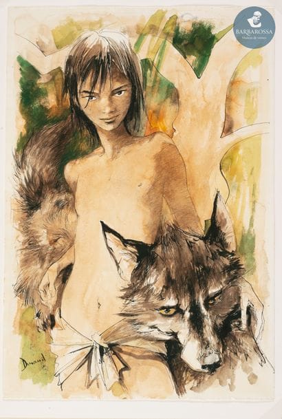 Paul DURAND (1925-1977)
Mowgli et Akela
Encre...