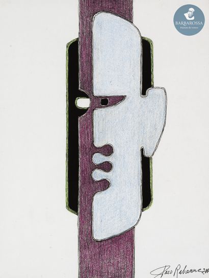 Paco RABANNE (1934-2023) Profil violet, 2004
Ink...