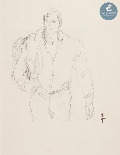 René GRUAU (1909-2004) 
Veste sur l’épaule
Crayon...