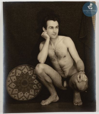 ANONYME
		Etude de nu accroupi au sombreros,...