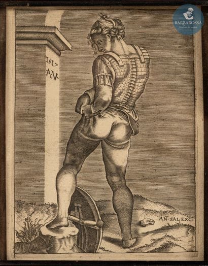Agostino VENEZIANO (1490-1567)
Soldat attanchant...