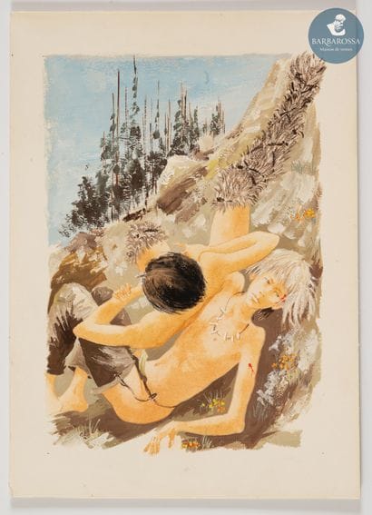 Michel GOURLIER (1925-2018)
Les enfant sauvages,
Gouache...