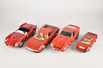 BURAGO - Lot de 4 voitures miniatures FERRARI...