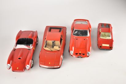 BURAGO - Lot de 4 voitures miniatures FERRARI...