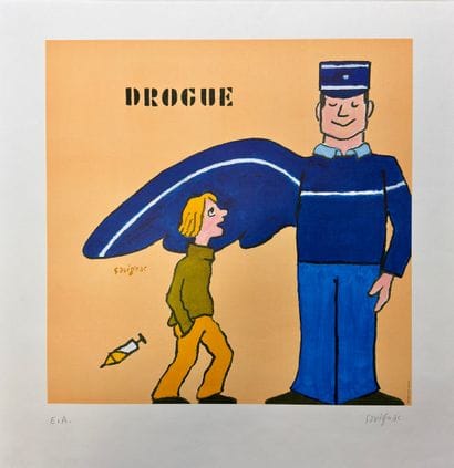 SAVIGNAC, Raymond (1907–2002) DRUGS Lithograph...