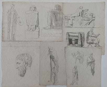 Cornelis Cels (1778-1859) – Lot de 5 dessins...