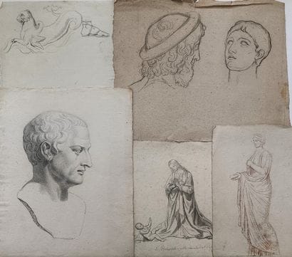 Cornelis Cels (1778-1859) – Lot de 5 dessins...
