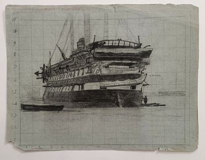 Charles François Eustache (1820-1870) - «Navire...