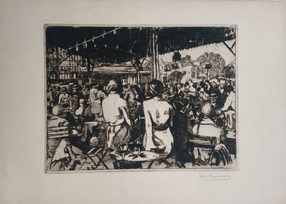 Joseph Courtoy (1895–?) — “Café sous la halle”...