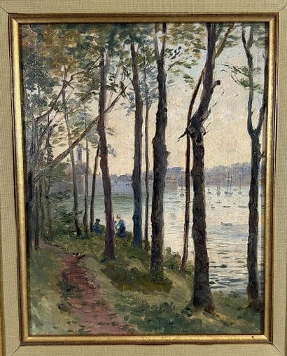 Lucie LEMONNIER. Trees by the Sea. Oil on...