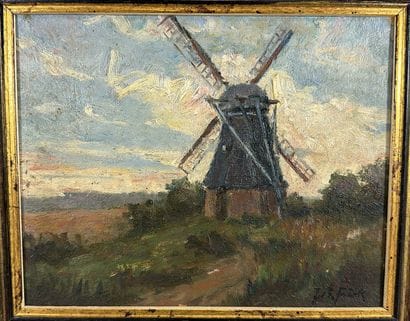 19th-century school. Mill. Oil on panel;...