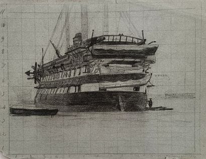 Charles François Eustache (1820-1870) - «Navire...