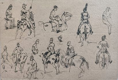 Auguste Raffet suiveur de - «Palefreniers...