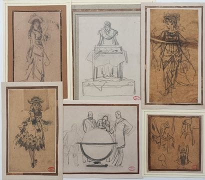 Alfred Grévin (1827-1892) – Lot de dessins...