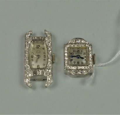 Deux montres en platine (900/oo) d'époque...