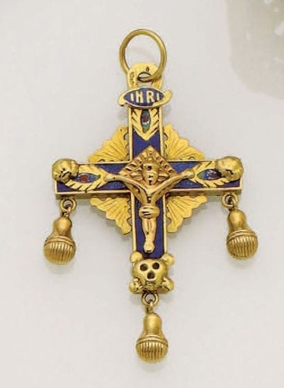 Croix Vellave ancienne double face en or...