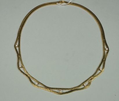 Collier draperie en or jaune 18K (750/oo)...