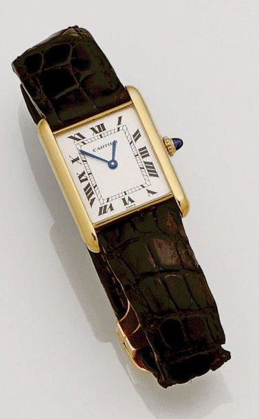CARTIER
Montre de dame en or jaune 18K (750/oo),...