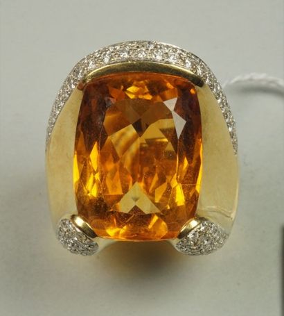 Bague chevalière en or jaune 18K (750/oo)...