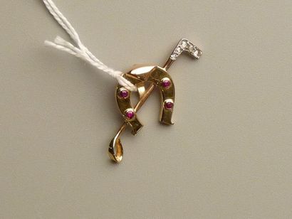Charm's en or jaune 18K (750/oo) à décor...