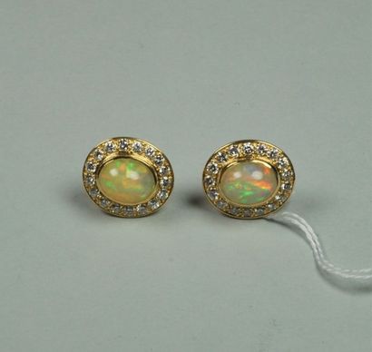 Paire de boutons d'oreilles en or jaune 18K...