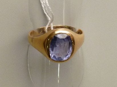 Bague chevalière en or jaune 18K (750/oo) ...