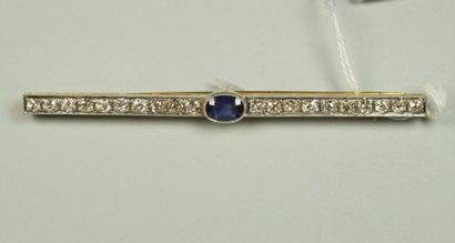 Broche barrette en or 18K (750/oo) de deux...