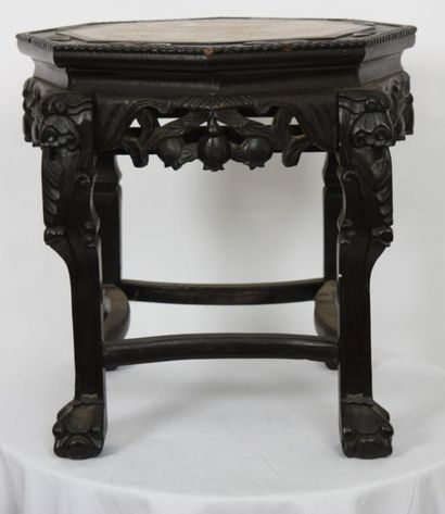 SELLETTE OCTOGONALE EN BOIS SCULPTE ASIE

En...