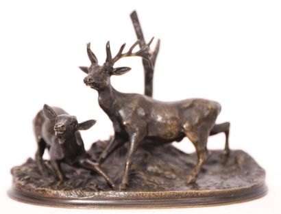 PETIT GROUPE ANIMALIER EN BRONZE 