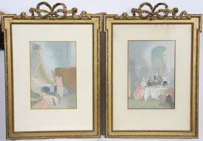 PAIR OF GOUACHES 
