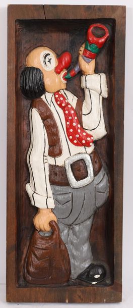 BOIS SCULPTE PEINT 