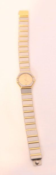 MONTRE DE DAME EN ACIER ET OR JAUNE 