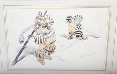 Emmanuel POIRÉ
PAIR OF CARICATURAL DRAWINGS...