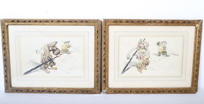 Emmanuel POIRÉ
PAIR OF CARICATURAL DRAWINGS...