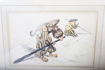 Emmanuel POIRÉ
PAIR OF CARICATURAL DRAWINGS...