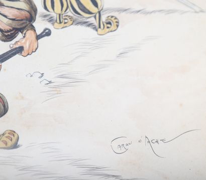 Emmanuel POIRÉ
PAIR OF CARICATURAL DRAWINGS...
