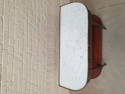 MAHOGANY HALF-MOON CONSOLE 

It opens with...