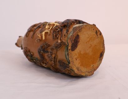 VERY INTERESTING POLYCHROME GLASS BOTTLE...