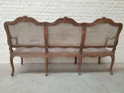 TRES BEAU MOBILIER DE SALON CANNE COMPOSE...