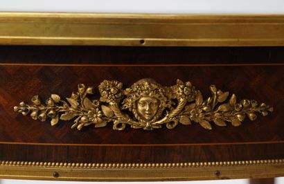 A small veneer middle table with an oval...