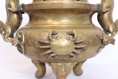 TRES BEAU BRÛLE- PARFUM TRIPODE CHINOIS EN...