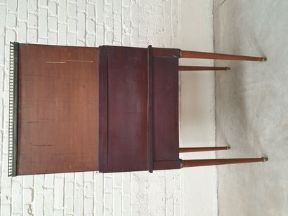 LOUIS XVI MAHOGANY AND MAHOGANY VENEER CYLINDER...