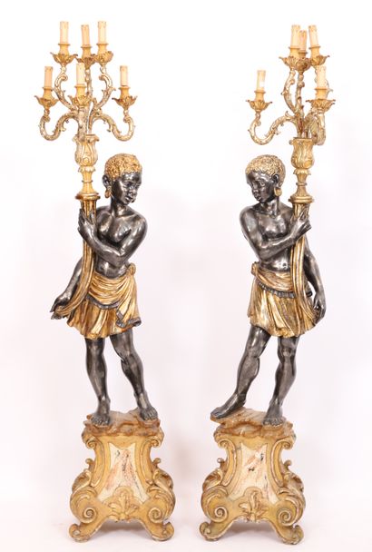 PAIR OF ITALIAN TORCH HOLDERS 