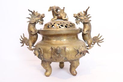 TRES BEAU BRÛLE- PARFUM TRIPODE CHINOIS EN...